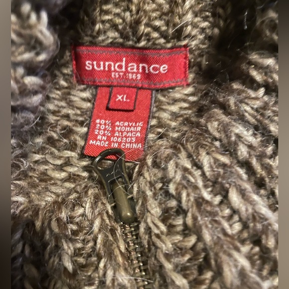 Sundance mohair and alpaca wool knit zip vest XL with pockets - Picture 4 of 4